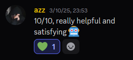 Customer vouch from Discord
