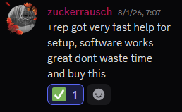Customer vouch from Discord
