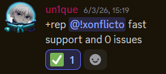 Customer vouch from Discord