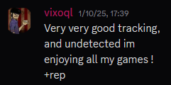 Customer vouch from Discord